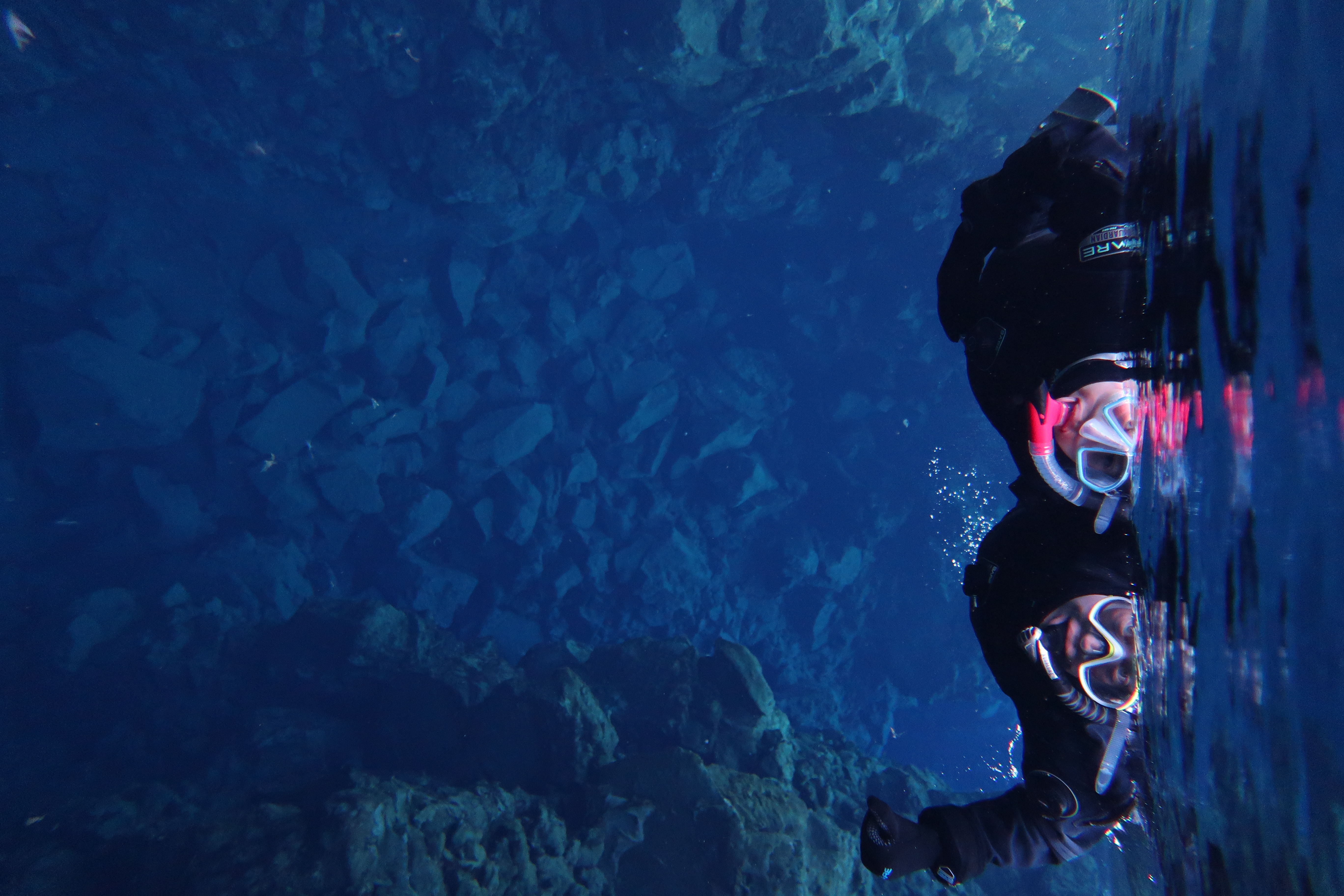 Jessica and Eskild in Silfra